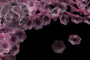10 Stk. rosa Acryl-Blüten transparent 21mm-20