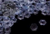 10 Stk. hellblaue Acryl-Blüten transparent 21mm-20