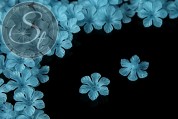 10 Stk. hellblau Acryl-Blüten frosted 26mm-20